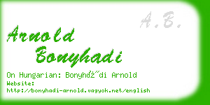 arnold bonyhadi business card